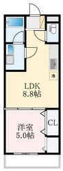 喜志駅 徒歩17分 1階の物件間取画像